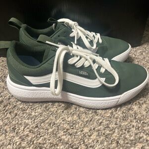 Vans Forest Green and White Athletic Shoes